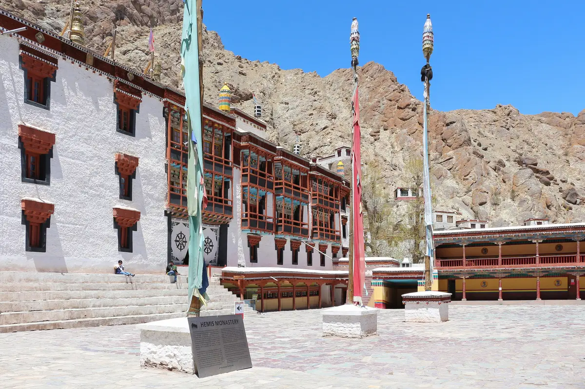 The courtyard and main buildings of Hemis Monastery