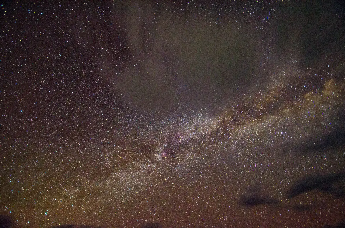 The Milky Way stretching across a clear night sky in Ladakh