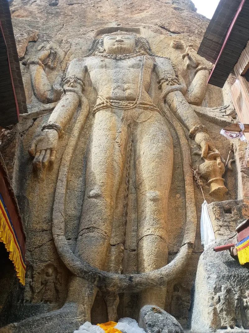The rock-cut Maitreya Buddha carving at Mulbekh