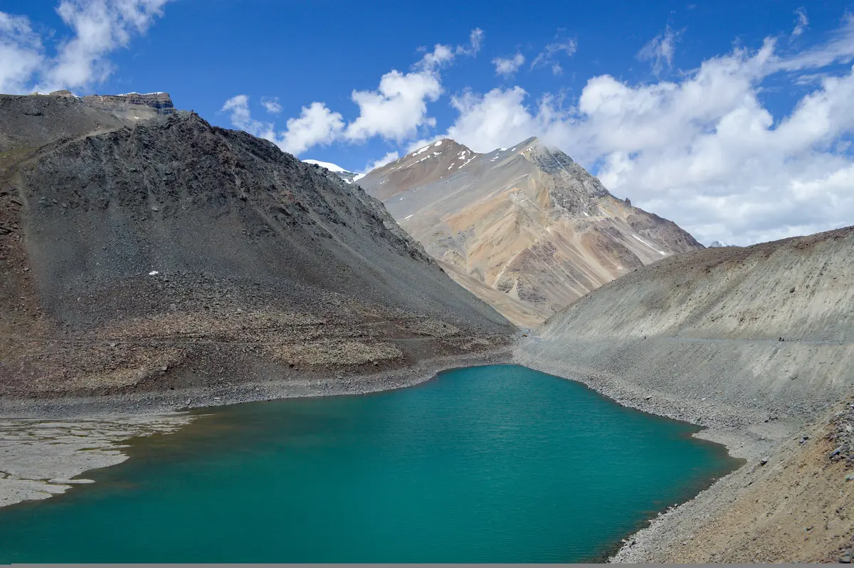 The glacial lake Suraj Tal below Baralacha La
